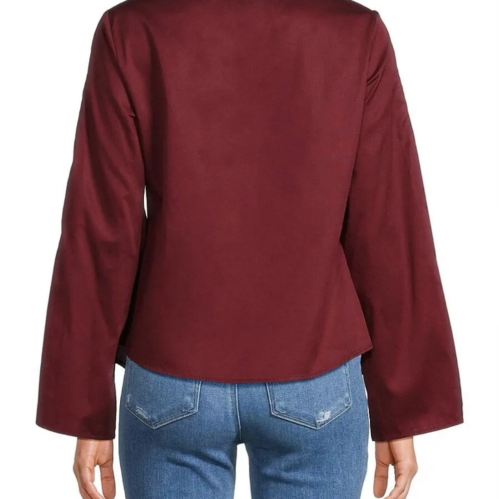 Harshman Liora Cotton Sateen Blouse Burgundy - Picture 4 of 11